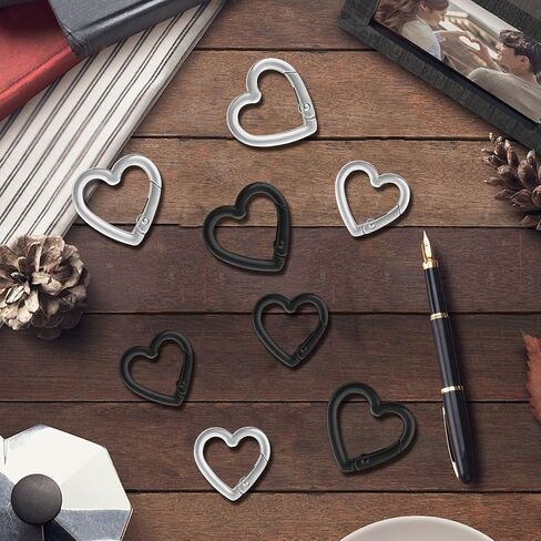 8Pcs Heart Shaped Keychain Clip Zinc Alloy Carabiner Cute Cool Spring Snap Clasp Hook Handbag Accessories Key Ring for Camping Hiking Fishing Traveling in Saudi Arabia