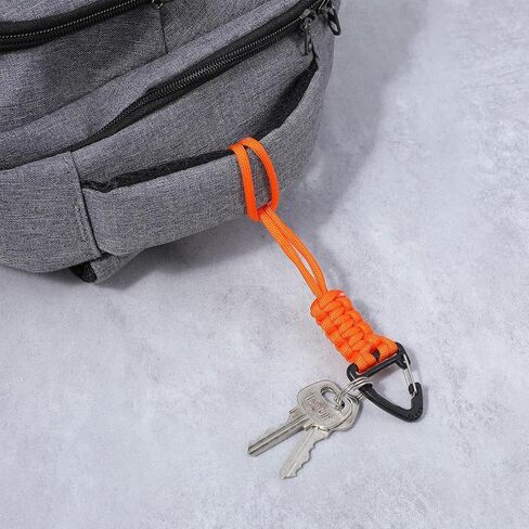 3 حزمة Paracord Lanyard مع المثلث Carabiner Clip - سلسلة مفاتيح حبل متينة للمفاتيح ، حقيبة الظهر ، البقاء على قيد الحياة في الهواء الطلق ، التخييم والعتاد (أسود ، أخضر الجيش ، البرتقالي) in Saudi Arabia