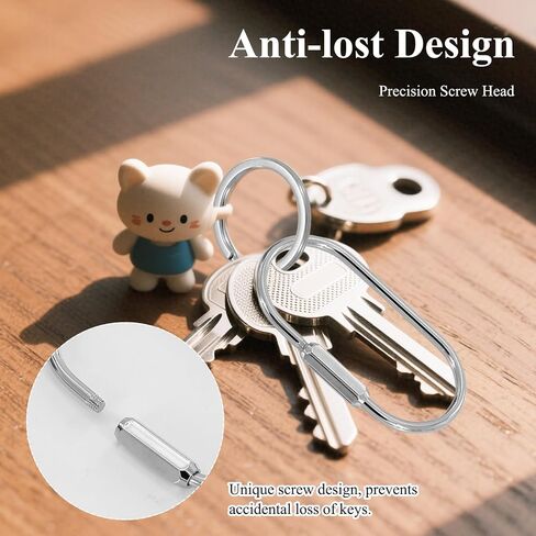 4 Pieces of Screw Lock Keychain, Screw Carabiner, Lightweight and Portable, can be Used for a Long Time, Unisex, Suitable for Home, Travel, Etc. (White Nickel Color) in Saudi Arabia