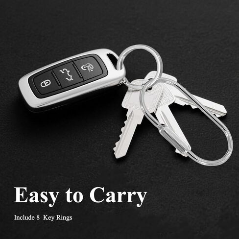 4 Pieces of Screw Lock Keychain, Screw Carabiner, Lightweight and Portable, can be Used for a Long Time, Unisex, Suitable for Home, Travel, Etc. (White Nickel Color) in Saudi Arabia