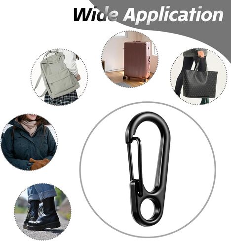 20 PCS MINI CARABINER CLIP ، 1.2 بوصة من سلاسل مفاتيح خطاف صغيرة من الزنبرك ، سوداء مصغرة لملحقات حقيبة الظهر في الهواء الطلق في الهواء الطلق. in Kuwait