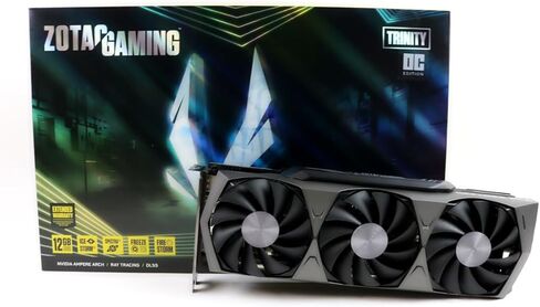 Zotac Gaming Geforce RTX 3080 Trinity OC LHR 12GB GDDR6X 384-BIT 19 GBPS PCIE 4.0 GAMESTS ، ICESTORM 2.0 ADVACTION COARD ، SPECTRA 2.0 RGB ، in Kuwait