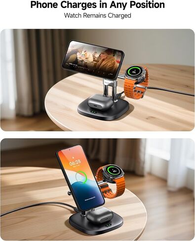 Magnetic Wireless Charging Station for Samsung, 3-in-1 Fast Charger for Galaxy S25/S24/S23/Z Fold7/Z Flip 7/S22, Galaxy Watch 8/8 Classic/Ultra/7/6/5/4, Galaxy Buds3 Pro, SwanScout 712SM (No Adapter) in Saudi Arabia