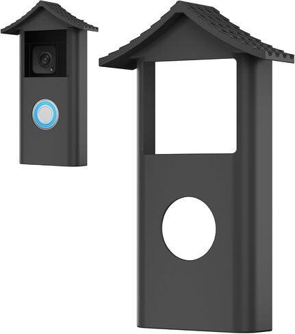 Augstci Silicone Case for Ring Battery Doorbell 2024 - Military -Brade Shockproof | IP65 مقاوم للماء | UV مقاومة - أسود in Saudi Arabia
