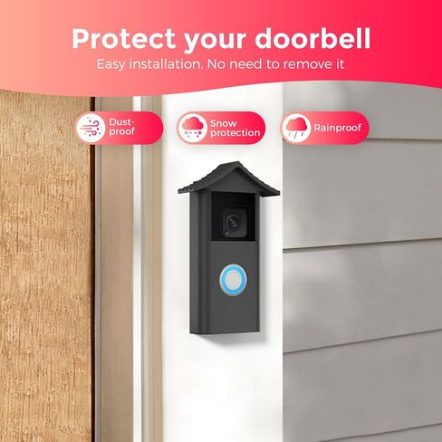 Augstci Silicone Case for Ring Battery Doorbell 2024 - Military -Brade Shockproof | IP65 مقاوم للماء | UV مقاومة - أسود in Saudi Arabia