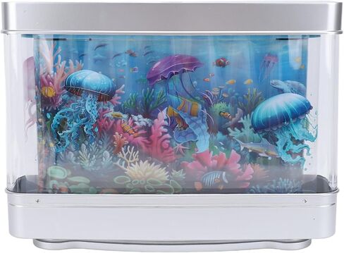 YOUTHINK Fake Fish Tank Lamp, with HD Screen and White Light, Moving Aquarium Lamp USB 5V Plug in for Bedroom, Desktop, Ideal Present for Any Occasion in Saudi Arabia