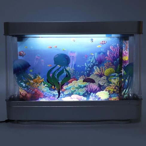 YOUTHINK Fake Fish Tank Lamp, with HD Screen and White Light, Moving Aquarium Lamp USB 5V Plug in for Bedroom, Desktop, Ideal Present for Any Occasion in Saudi Arabia