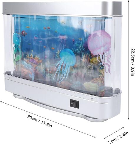 YOUTHINK Fake Fish Tank Lamp, with HD Screen and White Light, Moving Aquarium Lamp USB 5V Plug in for Bedroom, Desktop, Ideal Present for Any Occasion in Saudi Arabia