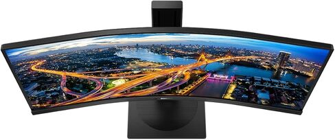 Philips 346B1C/17 34" Curved Monitor, UltraWide QHD, 1500R, USB-C (PD 90W), HDMI, USB-Hub, RJ45, EPEAT, Built-in Speaker, Height Adjustable, 4 Year Warranty, TAA (Trade Agreement Act) Compliant in Saudi Arabia