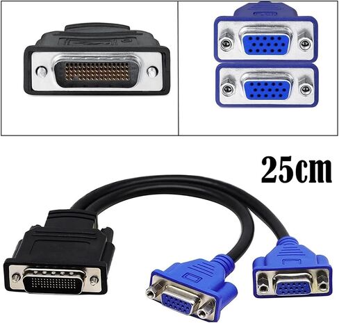 LFH DMS 59PIN CABLITER CABLITER MALE TO 2 HDMI DVI DP Female Extension Adapter for Graphics Card Computer TV M> ONI> TOR (DMS 59PIN-2 VGA) in Saudi Arabia