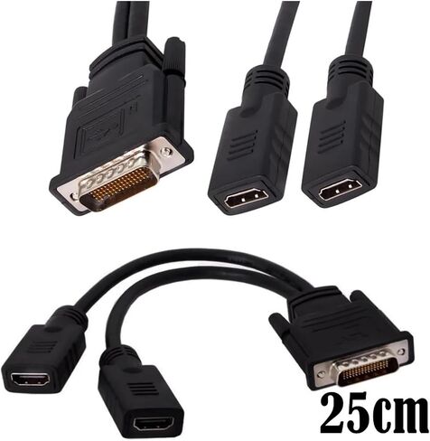 LFH DMS 59PIN CABLITER CABLITER MALE TO 2 HDMI DVI DP Female Extension Adapter for Graphics Card Computer TV M> ONI> TOR (DMS 59PIN-2 VGA) in Saudi Arabia