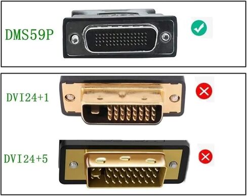 LFH DMS 59PIN CABLITER CABLITER MALE TO 2 HDMI DVI DP Female Extension Adapter for Graphics Card Computer TV M> ONI> TOR (DMS 59PIN-2 VGA) in Saudi Arabia