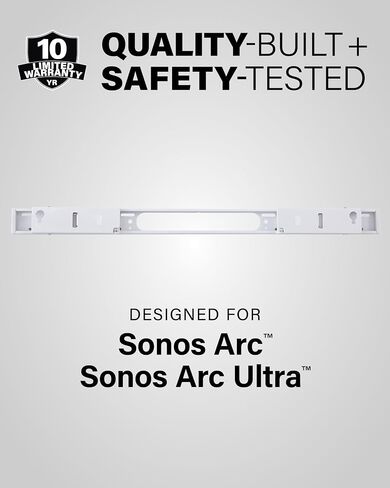 حامل مكبر صوت قابل للتمديد على الحائط من Sanus مصمم لشريط الصوت Sonos Arc - تصميم منخفض ومحسن للصوت -OSSAWM1-W2 in Saudi Arabia