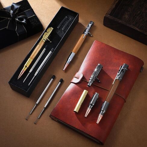 Gisafai 6 Pcs Bolt Action Pen Kits for Woodturning Bulk Woodturning Ballpoint Pen Kit Turning Pen Kits with Pen Mandrel Slimline Pen Turning Supplies for DIY Making Home(Gold) in Saudi Arabia