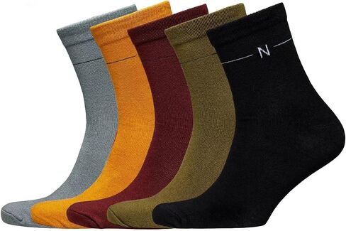 جوارب NUDUS UnderWEAR للرجال من الخيزران الكلاسيكي، علبة هدايا مكونة من 5 أزواج - ناعمة جدًا، رفيعة، قابلة للتنفس in Kuwait