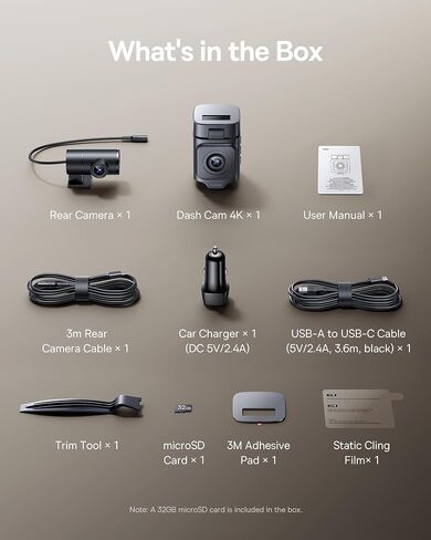 BASEUS VD1 Pro Dash Cam الأمامي والخلفي ، كاميرا اندفاعة 4K+1080P للسيارات ، وضع وقوف السيارات الخالي من الأسلاك ، Vision Starvis Night ، بطاقة 32 جيجابايت ، واي فاي 5 جيجا هرتز ، GPS ، زاوية بعرض 170 درجة ، التحكم الصوتي in Saudi Arabia