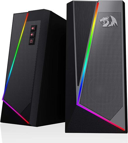 Redragon GS520 Anvil RGB Desktop Speakers, 2.0 Channel PC Computer Stereo Speaker with 6 Colorful LED Modes in Saudi Arabia