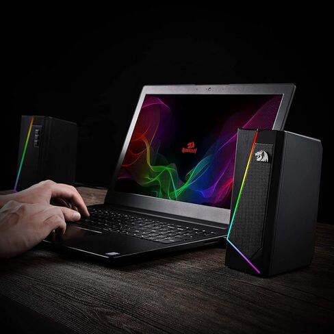 Redragon GS520 Anvil RGB Desktop Speakers, 2.0 Channel PC Computer Stereo Speaker with 6 Colorful LED Modes in Saudi Arabia