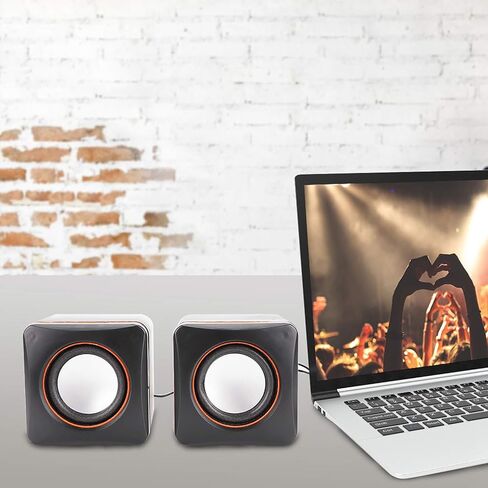 Fydun USB, Wired Speaker for Desktop Laptop Small Desktop Stereo 3.5mm Jack Speakers PC Computer(Dual Track) (binaural) in Saudi Arabia