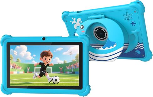 الأطفال اللوحي 7 بوصة Android 12.0 Edition Toddler ، شاشة IPS ، RAM 4GB 32GB ROM ، Bluetooth ، أدوات التحكم في الوالدين ، الكاميرا المزدوجة ، حالة رائعة للألعاب التعليمية. in Kuwait