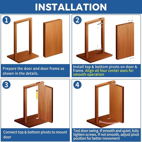 TamBee Door Pivot Hinge Heavy Duty Detent Hidden Bookcase Hinges Secret Door Hinges Stainless Steel Invisible Door Hinge Hardware with Hold Open in Saudi Arabia