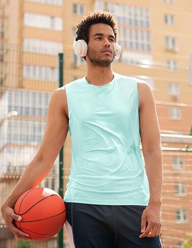 MIER Men's Workout Tank Tops UPF 50+ Swim Shirts Quick Dry Running Sleeveless UV Protection Muscle Tees in Saudi Arabia