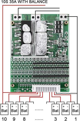 لوح حماية البطارية قطعة واحدة من Flylin، لوح حماية البطارية 4S 100A 12V BMS مع توازن LiFePO4 وحدة تحكم شحن فوسفات الحديد الليثيوم LFP (4S 100A 12V) in Kuwait