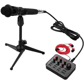 مجموعة بطاقة الصوت الشاملة للهاتف المحمول DSP مع بطاقة صوت قابلة لإعادة الشحن+ميكروفون مكثف باليد in Kuwait