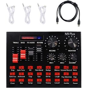 خلاط الصوت الاحترافي ، خلاط نغمة USB N9 Sound Card Game Live Streaming Contenser Recording Live Broadcast Multi-Functional Mixer لتسجيل ألعاب الكمبيوتر الشخصي in Kuwait