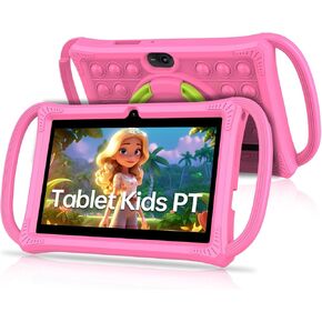 PRITOM Kids Tablets 7 inch, 32 GB, Toddler Tablet with Un-Zipped Case, WiFi, Dual Camera, Education, Games, Kids Software Pre-Installed, Parental Control, Pink in Kuwait