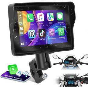 Podofo HD IPS شاشة اللمس المحمولة شاشة Apple Carplay للدراجات النارية واللاسلكية Android Auto GPS الملاحة ، لعب السيارات ، Bluetooth مقاومة للماء ، Siri Voice Control 5inch Radio for Motorbike للدراجات النارية in Kuwait