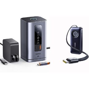 Baseus Laptop Docking Station Budle with Baseus Enercore Power Bank, 20000mAh Fast Charging Portable Charger Built-in 67W Retractable USB-C Cable in Kuwait