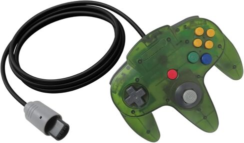 2 Pack Classic N64 Controller ، Wired N64 Controller تم ترقية التحكم في وحدة التحكم في ألعاب الفيديو N64 (اللون الأخضر الشفاف والشفاف) in Kuwait