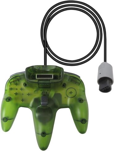 2 Pack Classic N64 Controller ، Wired N64 Controller تم ترقية التحكم في وحدة التحكم في ألعاب الفيديو N64 (اللون الأخضر الشفاف والشفاف) in Kuwait