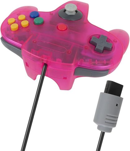 2 Pack Classic N64 Controller ، Wired N64 Controller تم ترقية التحكم في وحدة التحكم في ألعاب الفيديو N64 (اللون الأخضر الشفاف والشفاف) in Kuwait