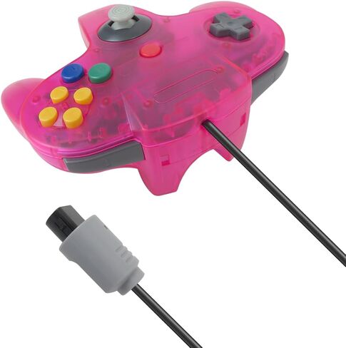 2 Pack Classic N64 Controller ، Wired N64 Controller تم ترقية التحكم في وحدة التحكم في ألعاب الفيديو N64 (اللون الأخضر الشفاف والشفاف) in Kuwait