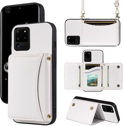علبة الهاتف لـ Samsung Galaxy S20 Ultra 5G Wallet Wallet مع حزام كتف Crossbod in Saudi Arabia