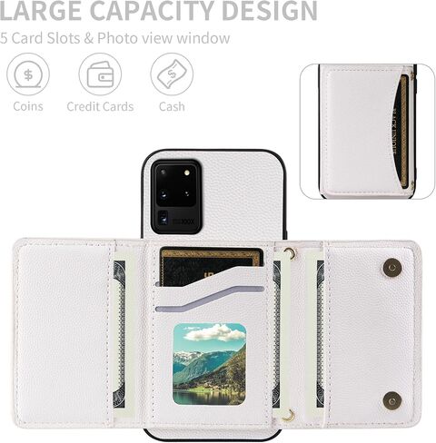 علبة الهاتف لـ Samsung Galaxy S20 Ultra 5G Wallet Wallet مع حزام كتف Crossbod in Saudi Arabia