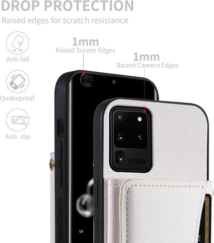علبة الهاتف لـ Samsung Galaxy S20 Ultra 5G Wallet Wallet مع حزام كتف Crossbod in Saudi Arabia
