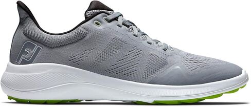 حذاء جولف FJ Flex للرجال من FootJoy، أبيض/أبيض/أسمر مصفر، عرض 30.48 سم in Saudi Arabia
