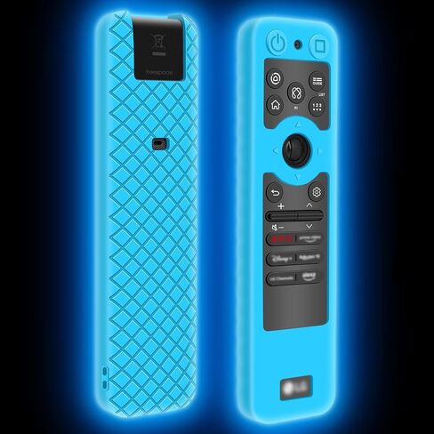 حالة السيليكون للسيطرة على جهاز التحكم عن بُعد LG MR25GA [مضاد للانزلاق] لغطاء واقي لـ MR25GA Magic Remote متوافق مع مسلسل تلفزيوني ذكي 2025 LG OLED REMOTE (Glow Blue) in Kuwait