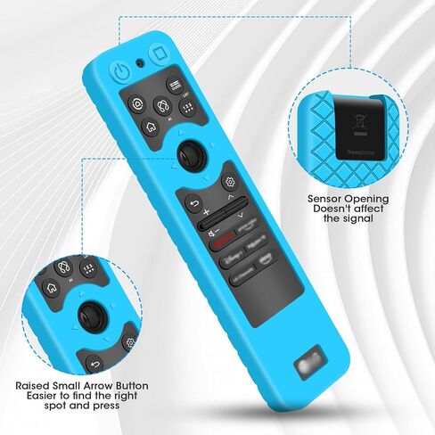 حالة السيليكون للسيطرة على جهاز التحكم عن بُعد LG MR25GA [مضاد للانزلاق] لغطاء واقي لـ MR25GA Magic Remote متوافق مع مسلسل تلفزيوني ذكي 2025 LG OLED REMOTE (Glow Blue) in Kuwait