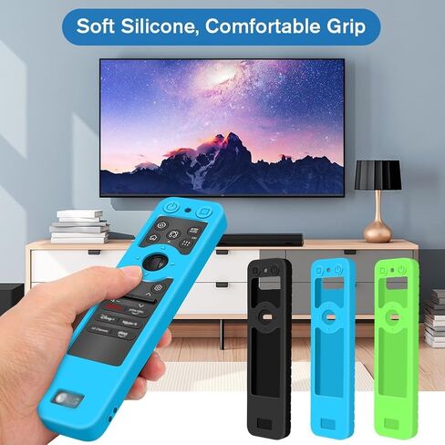 حالة السيليكون للسيطرة على جهاز التحكم عن بُعد LG MR25GA [مضاد للانزلاق] لغطاء واقي لـ MR25GA Magic Remote متوافق مع مسلسل تلفزيوني ذكي 2025 LG OLED REMOTE (Glow Blue) in Kuwait