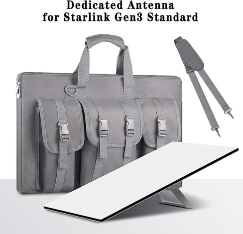 Starlink Gen 3 Satellite RV Carry Bag for Starlink V3 dish antenna and all accessories，Water-Resistant Dustproof Fabric large space，Easy to Carry for Outdoor RV Travel and Camping（Gen 3 Gray） in Kuwait