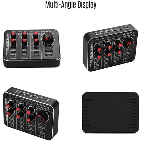 مجموعة بطاقة الصوت الشاملة للهاتف المحمول DSP مع بطاقة صوت قابلة لإعادة الشحن+ميكروفون مكثف باليد in Kuwait