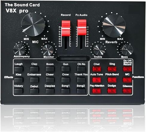 Professional Audio Mixer USB 5.0 Audio Sound Card USB External Headset Microphone Webcast Live Broadcast Adapter Game Music for PC Phone Computer Sound Boa in Kuwait