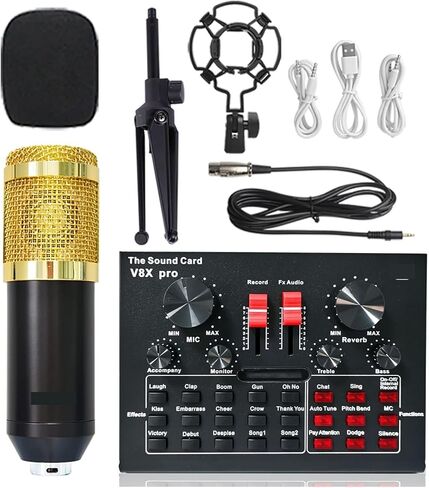 Professional Audio Mixer USB 5.0 Audio Sound Card USB External Headset Microphone Webcast Live Broadcast Adapter Game Music for PC Phone Computer Sound Boa in Kuwait