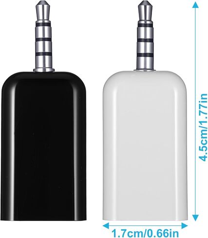 2 Pack AUX to 3.5mm Audio Adapter AUX to USB Adapter Audio Cable USB A Female 3.5mm Male Audioes Converter Jack Plug for USBs Flash Drive Car CD Player Only Work for Car Auxiliary Port Black White in Saudi Arabia