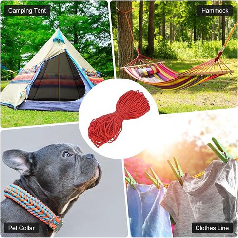 2 مم 98 قدم عاكس Guyline Camping Paracord [1pcs] - خطوط الرجل حبل الحبل الرفيع للغاية 3 خيوط الاستخدام للخيام التخييم والقطن والمشي - [Orange] in Kuwait