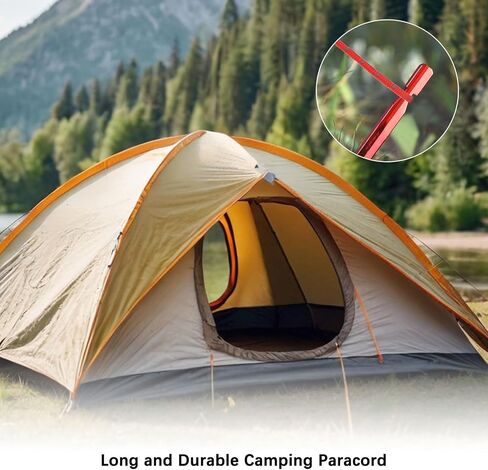 2 مم 98 قدم عاكس Guyline Camping Paracord [1pcs] - خطوط الرجل حبل الحبل الرفيع للغاية 3 خيوط الاستخدام للخيام التخييم والقطن والمشي - [Orange] in Kuwait